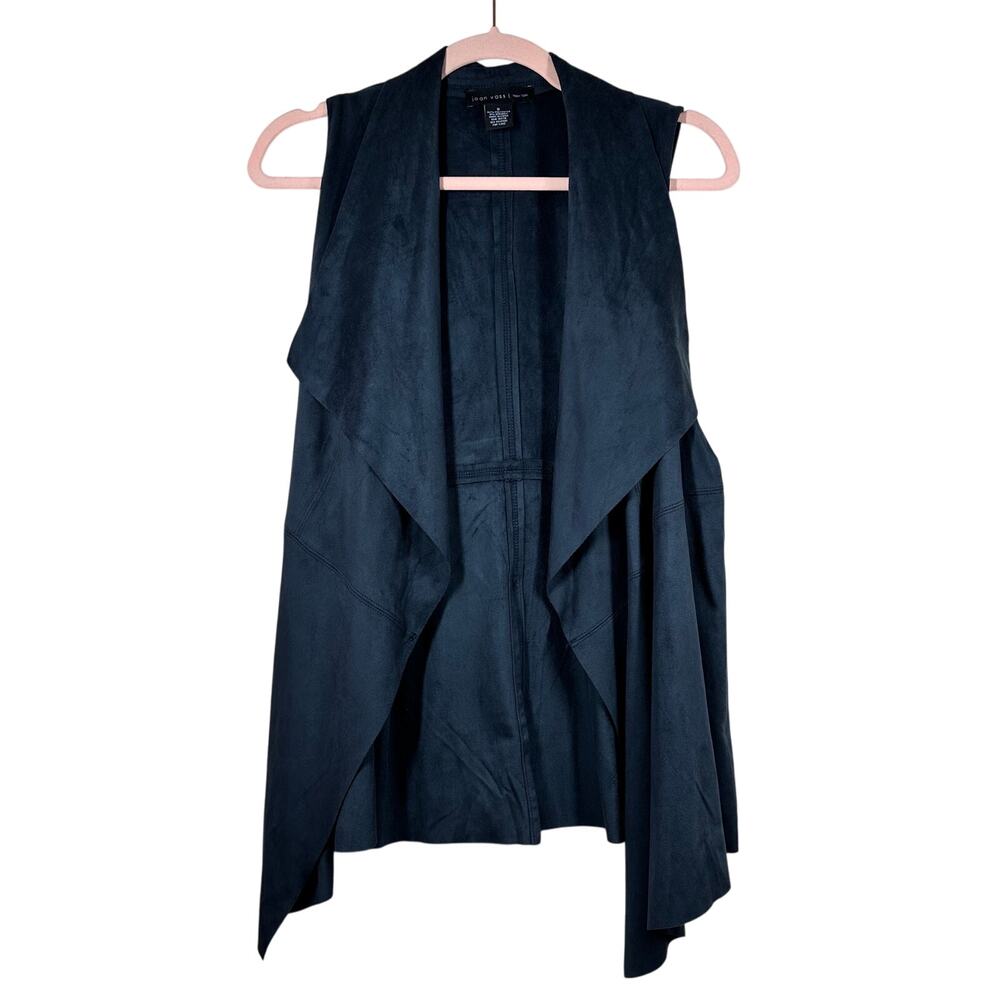 JOAN VASS NEW YORK Navy Suede Vest S